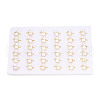 Mother's Day Jewellery Brass & Natural Pearls Adjustable Open Cuff Rings for Women PEAR-N020-07J-4