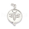 Brass Micro Pave Clear Cubic Zirconia Pendants ZIRC-L091-082P-1