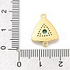 Brass Micro Pave Clear Cubic Zirconia & Shell Connector Charms KK-M303-03G-11-3