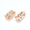 Brass Pave Clear Cubic Zirconia Connector Charms KK-T074-50G-2