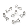 Rhodium Plated 925 Sterling Silver Ice Pick Pinch Bails STER-Z001-015P-1