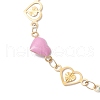 304 Stainless Steel Heart Link Bracelets with Enamel BJEW-JB11497-3