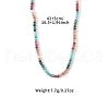 Bohemian Style Natural African Turquoise(Jasper) & Rhodonite & Red Aventurine & Aquamarine Faceted Round Beaded Necklaces for Women EF1114-4