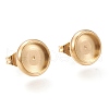 Ion Plating(IP) 304 Stainless Steel Stud Earring Settings STAS-I162-02C-G-1