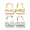 Brass Micro Pave Clear Cubic Zirconia Huggie Hoop Earrings EJEW-A058-09-1