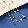 Heart Brass Link Chain Necklaces NJEW-M108-23G-4