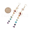 Natural Mixed Stone & Synthetic Turquoise Dangle Earrings EJEW-JE06051-01-3