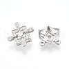 925 Sterling Silver Micro Pave Clear Cubic Zirconia Slide Charms STER-T007-145P-2