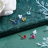 Unicraftale 48Pcs 6 Style 304 Stainless Steel Prong Earring Settings STAS-UN0027-42-3