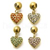 304 Stainless Steel Rhinestone Charms STAS-M109-12G-1