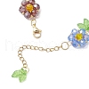 Glass Flower Link Bracelets BJEW-MZ00173-4