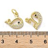 Rack Plating Brass Micro Pave Clear Cubic Zirconia Pendants KK-Z039-19G-3