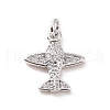 Brass Micro Pave Cubic Zirconia Charms KK-C012-42P-1