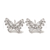 Rack Plating Brass Micro Pave Cubic Zirconia Studs Earrings EJEW-R162-23P-1