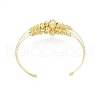 Brass Round Beaded Open Cuff Bangle BJEW-I303-01G-2