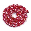 Opaque Solid Color Electroplate Glass Beads Strands EGLA-N013-P4mm-B07-2