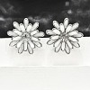 304 Stainless Steel Flowers Stud Earrings for Women EJEW-R023-02P-1