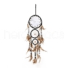 Indian Style ABS Woven Web/Net with Feather Pendant Decorations AJEW-B016-04A-2
