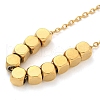 Cube Beaded Pendant Necklace NJEW-G074-47G-3