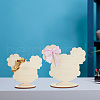 2 Sizes Pigtaill Girl Wooden Head Child Silhouette Stands ODIS-WH0030-15A-6