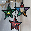 Pentagonal Star Embossed Glass Candle Holder AJEW-NH0001-03C-3