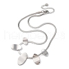 304 Stainless Steel Oval Bib Necklaces NJEW-R026-29P-4