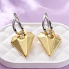 Two Tone Heart Brass Hoop Earrings EJEW-D322-12GP-02B-1