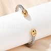 304 Stainless Steel Cuff Bangles BJEW-M136-01B-PG-1