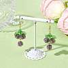Flower Glass Dangle Earrings EJEW-JE05691-02-2