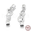 Rhodium Plated 925 Sterling Silver Fold Over Clasps STER-L055-069P-4