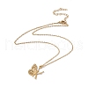 Initial Letter with Butterfly Pendant Necklace NJEW-C026-01G-K-2