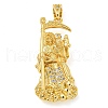 Rack Plating Brass Micro Pave Cubic Zirconia Pendants KK-Z063-09G-03-1