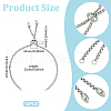Unicraftale 12Pcs Adjustable 304 Stainless Steel Slider Bracelet Makings MAK-UN0001-21-3