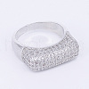 Brass Micro Pave Cubic Zirconia Finger Rings RJEW-E145-52-3