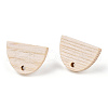 Ash Wood Stud Earring Findings EJEW-N017-011M-2