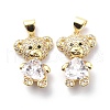 Brass Cubic Zirconia Pendants KK-G446-27G-03-2