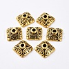 Antique Golden Tone Square Tibetan Style Bead Caps X-GLF0893Y-NF-1