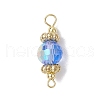 6Pcs 6 Colors Faceted Round Glass Connector Charms PALLOY-JF03141-3