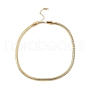 304 Stainless Steel Round Snake Chain Necklace NJEW-D043-01G-1