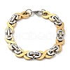 Two Tone 304 Stainless Steel Infinity Link Chain Bracelet BJEW-B078-07GP-1