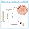 Unicraftale 600Pcs 3 Styles Brass Ball Head Pins FIND-UN0016-27-3