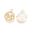 Brass Micro Pave Cubic Zirconia Pendants ZIRC-G161-14G-02-2
