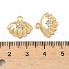 Brass Micro Pave Clear Cubic Zirconia Charms KK-S531-20G-3
