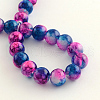 Baking Painted Glass Bead Strands DGLA-Q014-8mm-05A-2