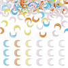  120Pcs 6 Colors Resin 3D Moon Cabochons MRMJ-TA0001-31-2