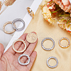 Gorgecraft 8Pcs 4 Styles Alloy Crystal Rhinestone Spring Gate Rings FIND-GF0005-59-3