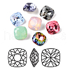 Faceted Square K9 Glass Pointed Back Rhinestone Cabochons RGLA-E007-8mm-M-1