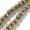 Electroplated Natural Lava Rock Beads Strands G-A251-E01-01A-2