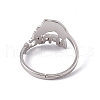 201 Stainless Steel Africa Map Adjustable Ring for Women RJEW-C045-10P-3