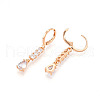 Brass Micro Pave Cubic Zirconia Dangle Leverback Earrings EJEW-N058-07G-3